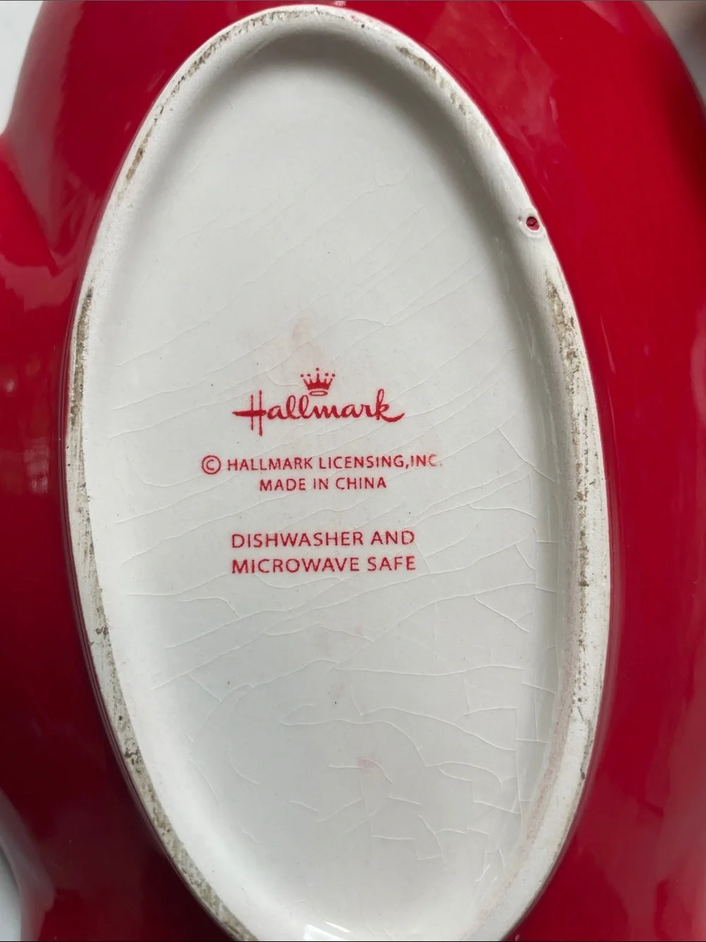 2 Red mittens dish set